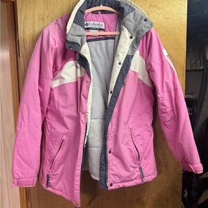 Columbia Pink and Cream Kids Puffer Jacket